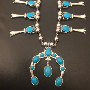 Vintage Squash Blossom Necklace. Statement Piece